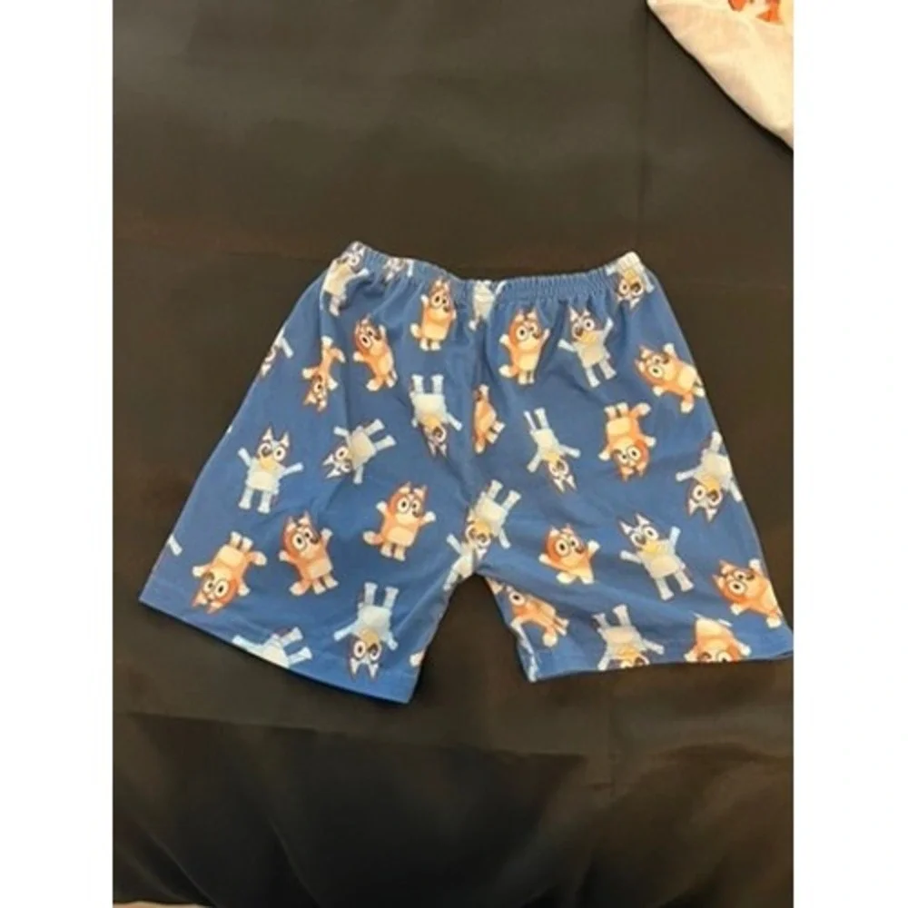 Bluey Bingo Sleepy Time Pajama‎ Set Boys Girls Blue Grey Shorts Tee 2PC